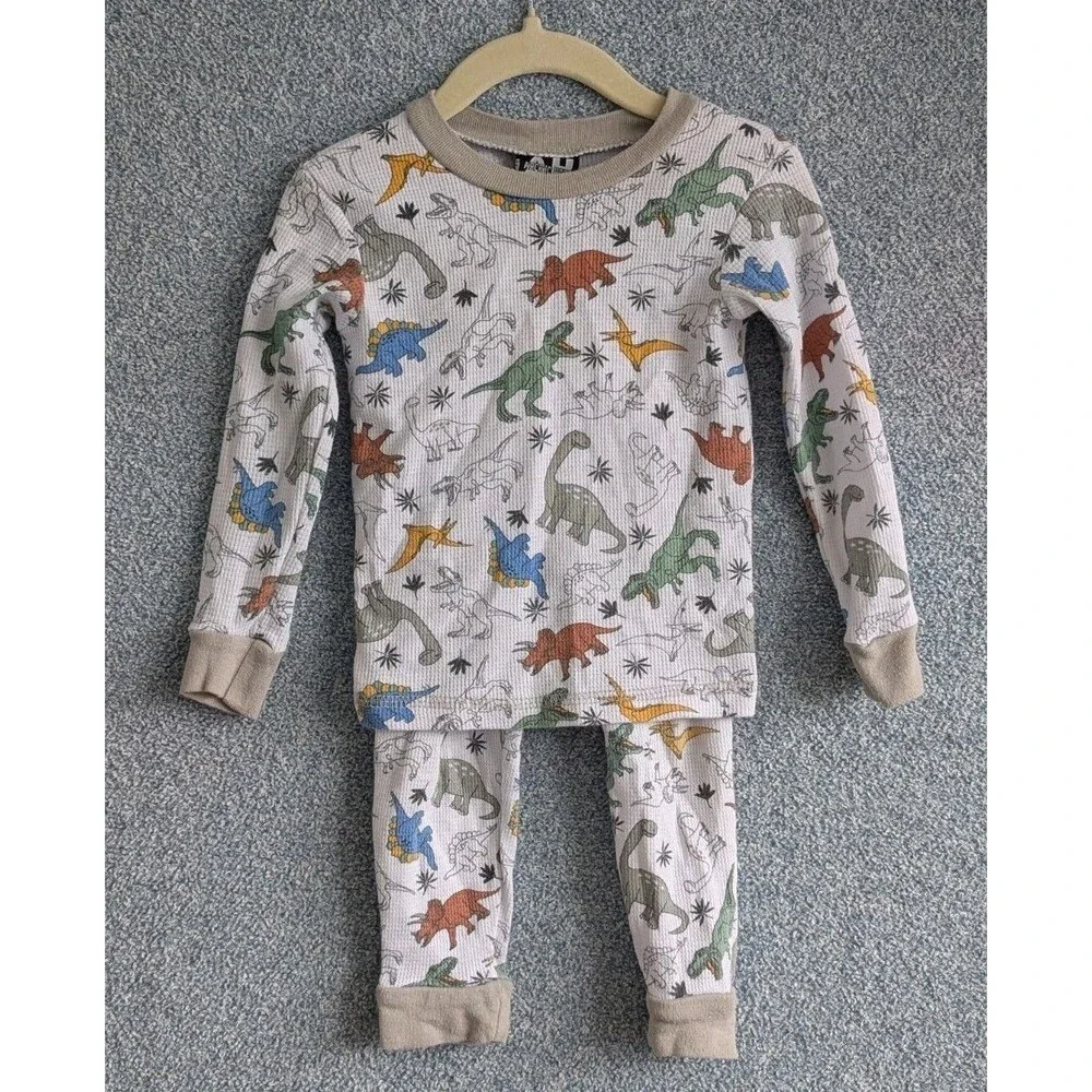 Arctic Hero Boys Size 3T Dinosaurs Two Piece Long Sleeve Thermal Pajama Set